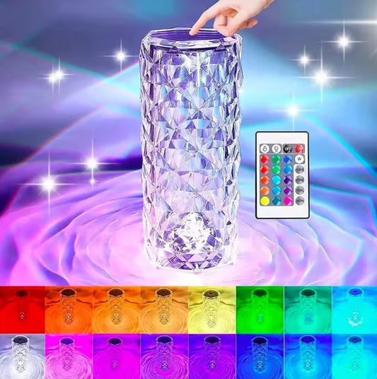 led crystal lamp - 16 colours & touch controls